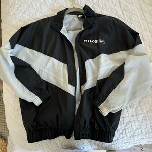 Nike oversized windbreaker in black and white